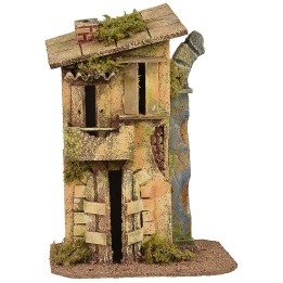 House with balcony and arch ruins 17x12.5x24h cm