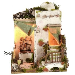Casa árabe iluminada con fuente funcional de 30,5x30,5x37,5 cm h