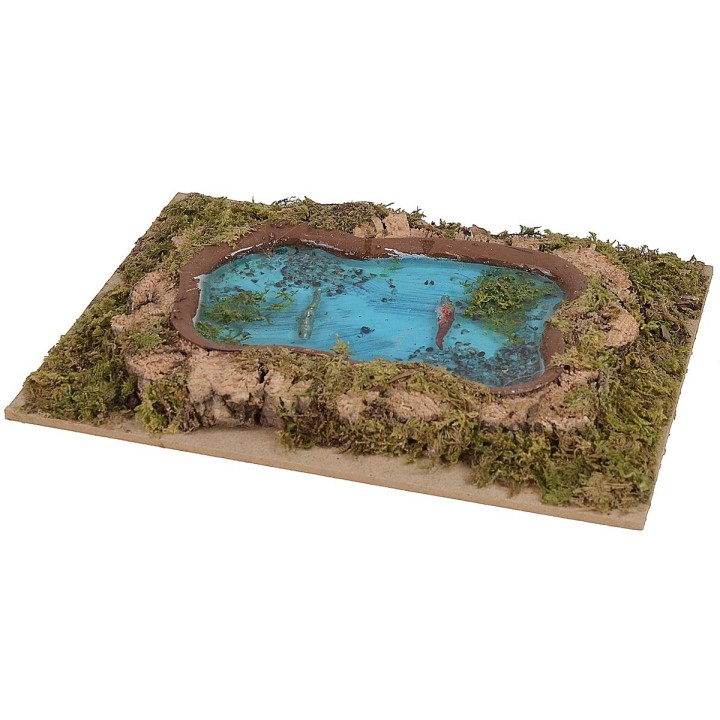 Laghetto con acqua in resina effetto profondità cm 20x14x2 h