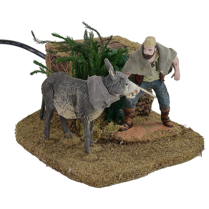 Man pulling the donkey series 10 cm Oliver double movement