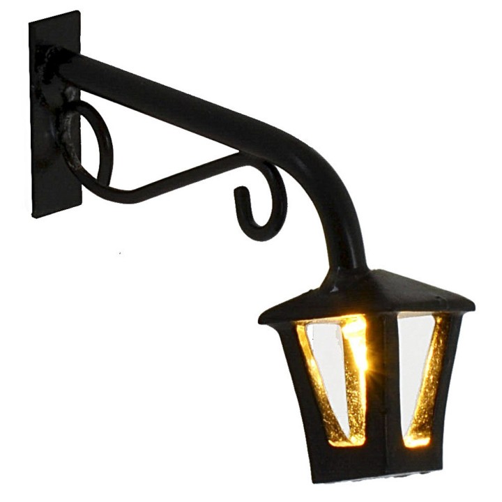 Farol de pared de 6 cm con linterna y luz cálida LED de 3V
