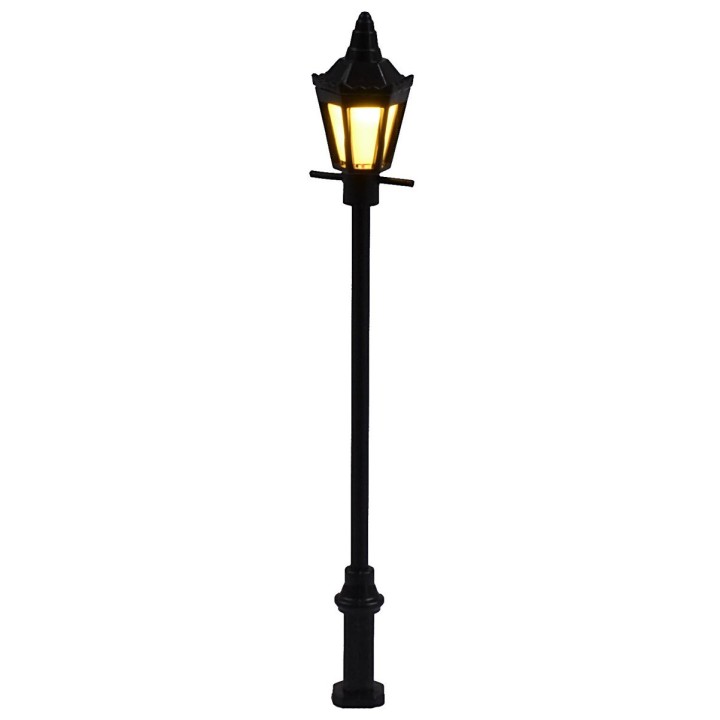 Farola de calle de 8 cm con linterna y luz cálida de led 3V