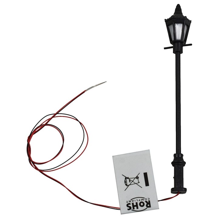 Lampione da strada 8 cm con lanterna e luce calda a led 3V