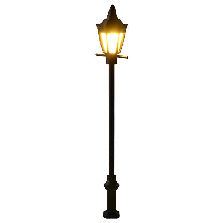 Lampione da strada 8 cm con lanterna e luce calda a led 3V