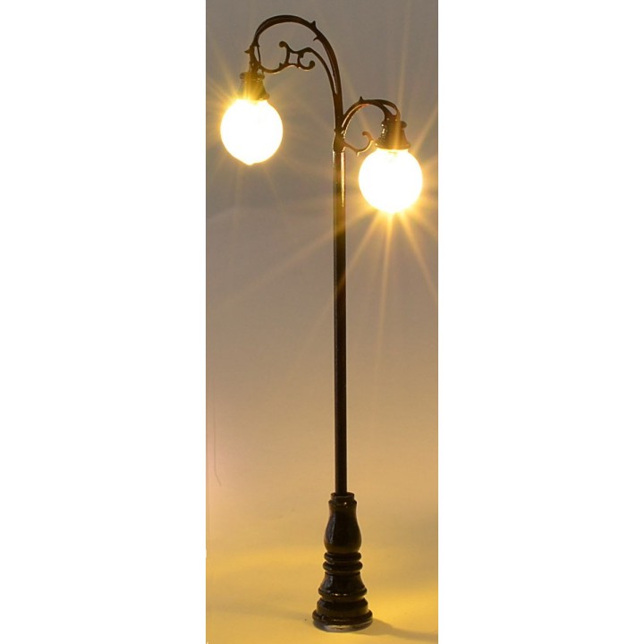Farola de calle 8 cm con doble lámpara LED 3V luz cálida