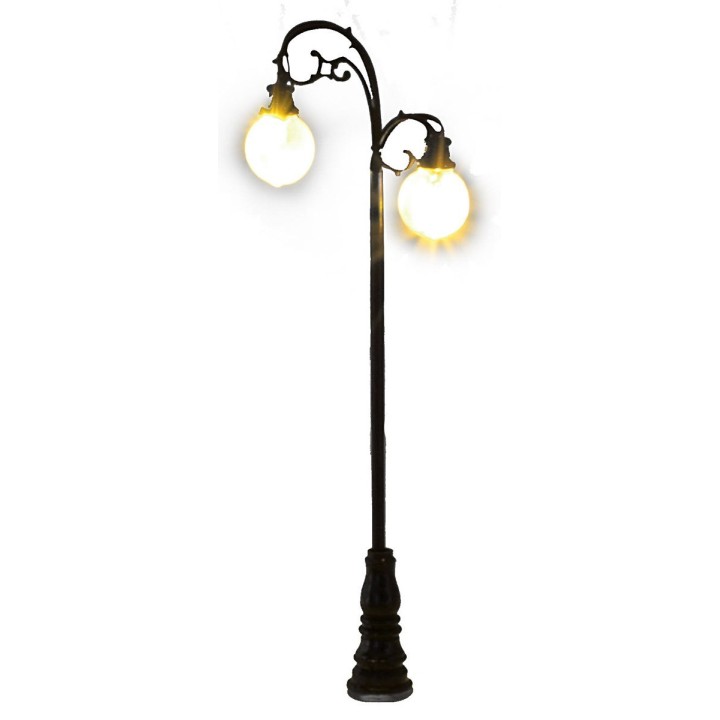Farola de calle 8 cm con doble lámpara LED 3V luz cálida