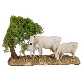 Gruppo mucche con vitello serie 8 cm Landi Moranduzzo