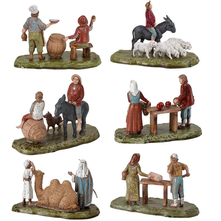 Set of 6 scenes series 6 cm Landi Moranduzzo