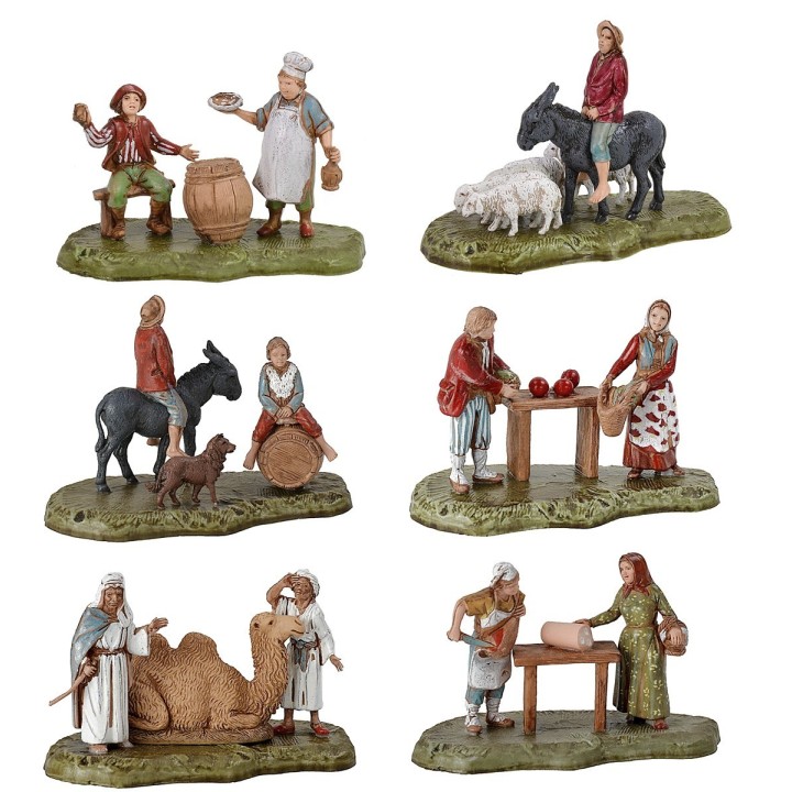 Conjunto de 6 escenas serie 6 cm Landi Moranduzzo