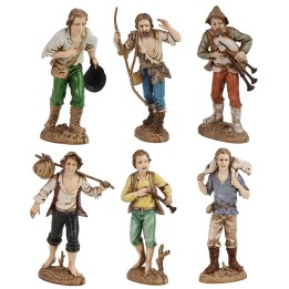 Set of 6 shepherds 12 cm Landi Moranduzzo