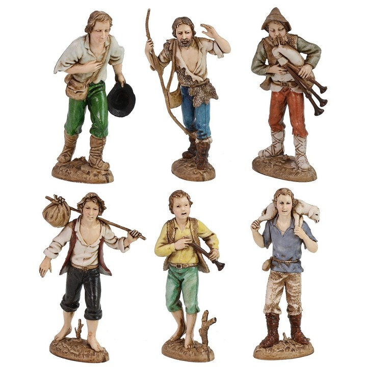 Set of 6 shepherds 12 cm Landi Moranduzzo