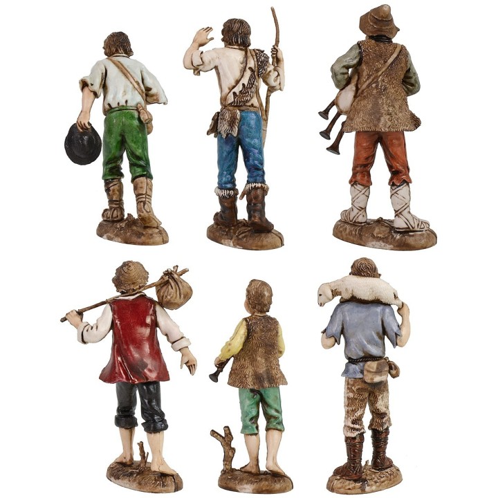 Set of 6 shepherds 12 cm Landi Moranduzzo
