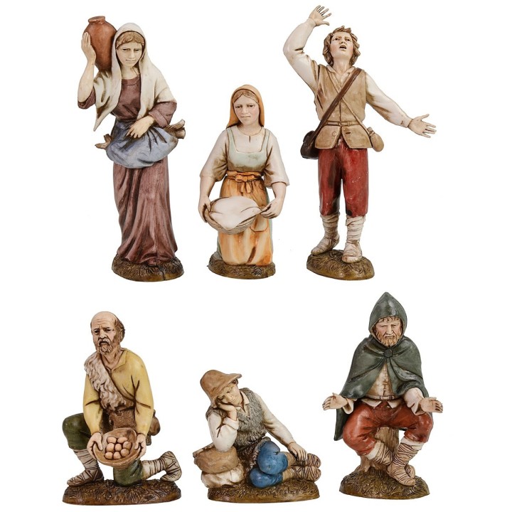 Set of 6 figures 12 cm Landi Moranduzzo