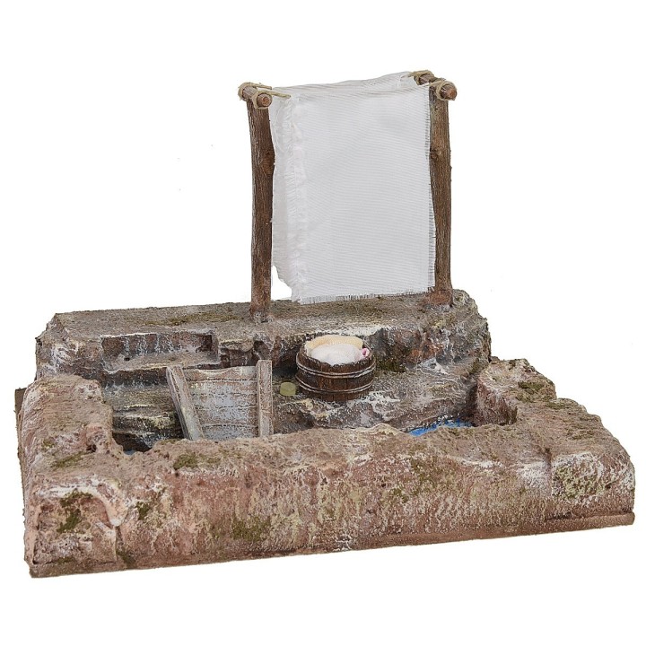 Ambientazione di un lavatoio per presepe cm 19,5x14,5x12,5 h