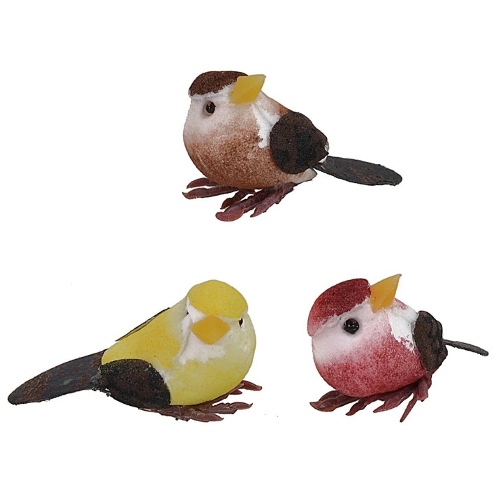 Juego de 3 pajaritos con patas de 2 cm