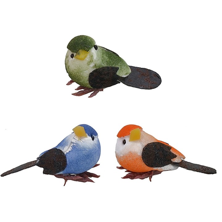 Juego de 3 pajaritos con patas de 2 cm