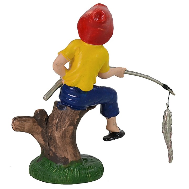 Fisherman with fish 10 cm color in pvc