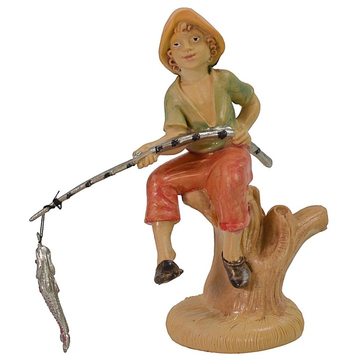 Fisherman with fish 10 cm lux in pvc