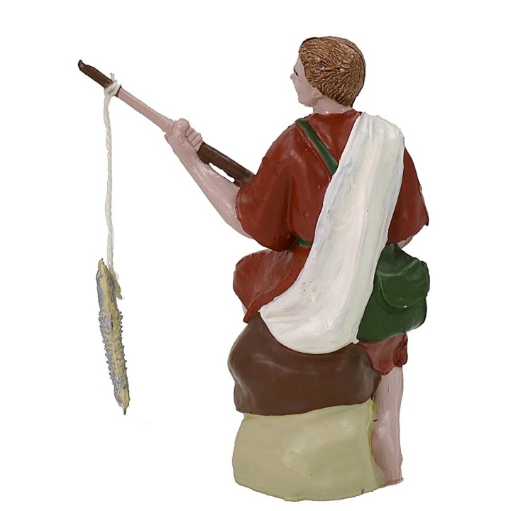 Pescatore orientale con canna 10 cm in pvc