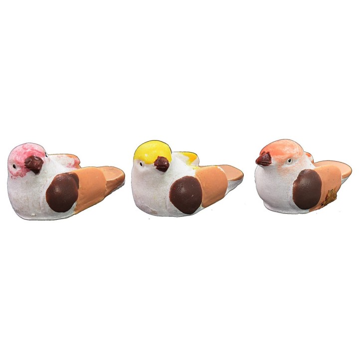 Set 3 uccellini cm 2,2 in colori assortiti -UC20