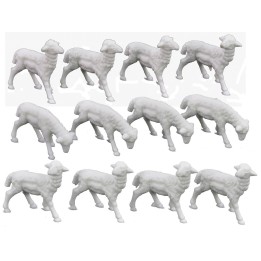 Set 12 Pecore per presepe cm 2x1,5 - Cod. 