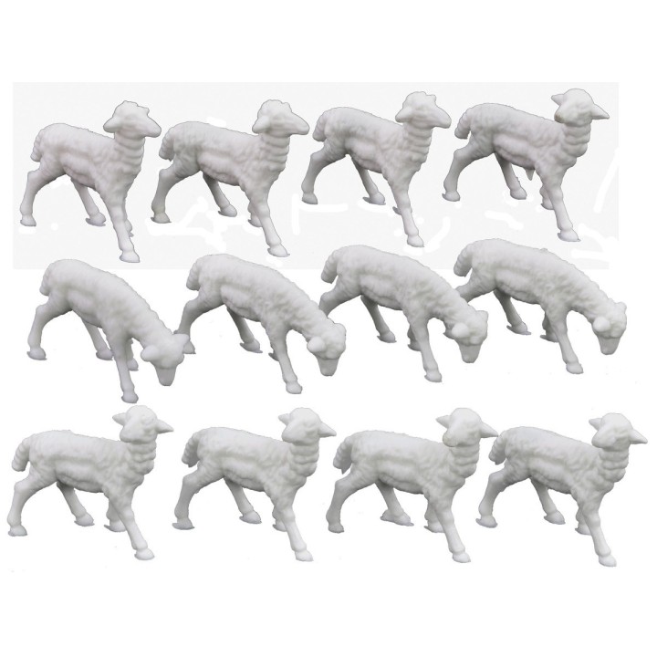 Set 12 Pecore per presepe cm 2x1,5 - Cod. 