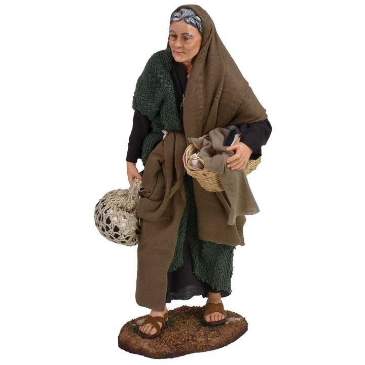 Vieja con cestas 30 cm Pigini