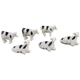 Set of 3 spotted cows with 3 calves 2.3x1.5 cm