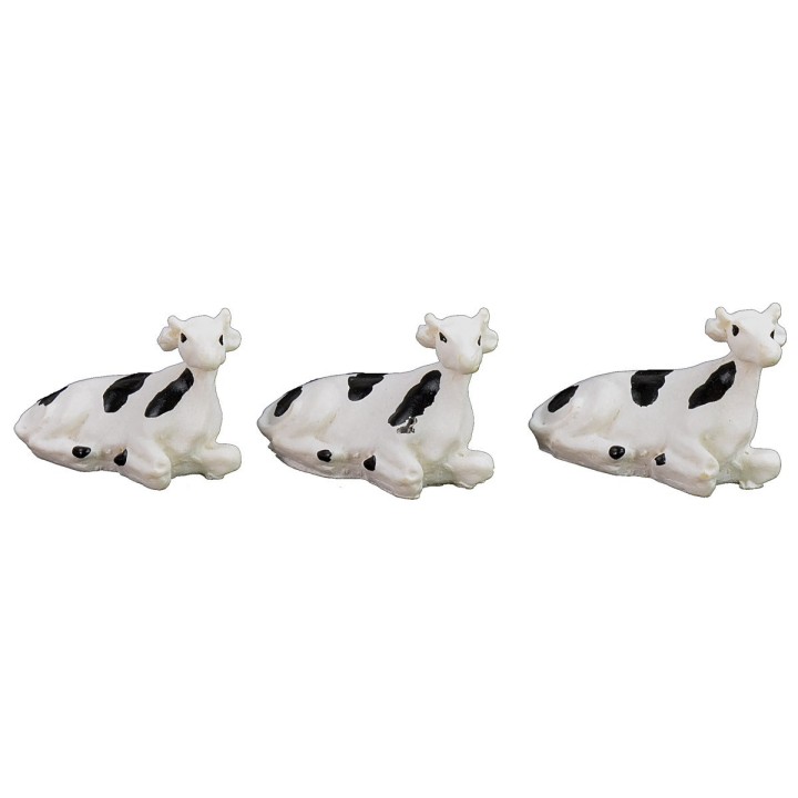 Set of 3 spotted cows with 3 calves 2.3x1.5 cm