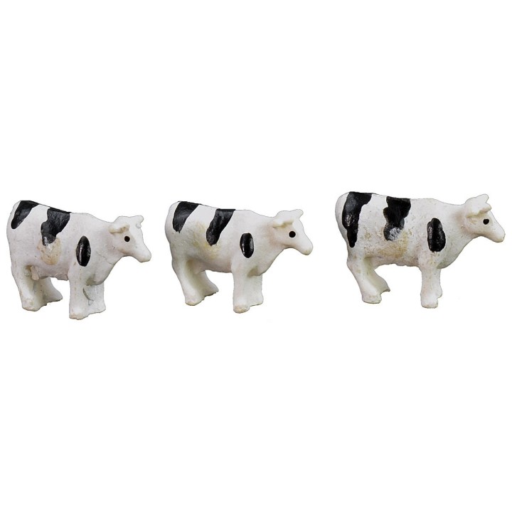 Set of 3 spotted cows with 3 calves 2.3x1.5 cm