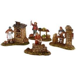Set 4 escenas oficios 10 cm Landi Moranduzzo