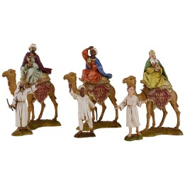 Tres Reyes Magos en camello con camelleros serie 10 cm Landi