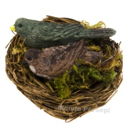 Nido con uccelli in colori assortiti -Animali per presepe