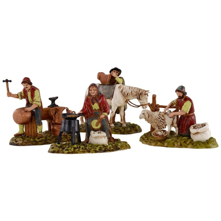 Set of 4 scenes 10 cm Landi Moranduzzo