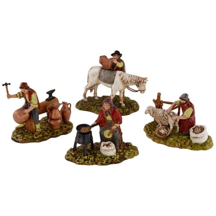 Conjunto de 4 escenas de 10 cm Landi Moranduzzo