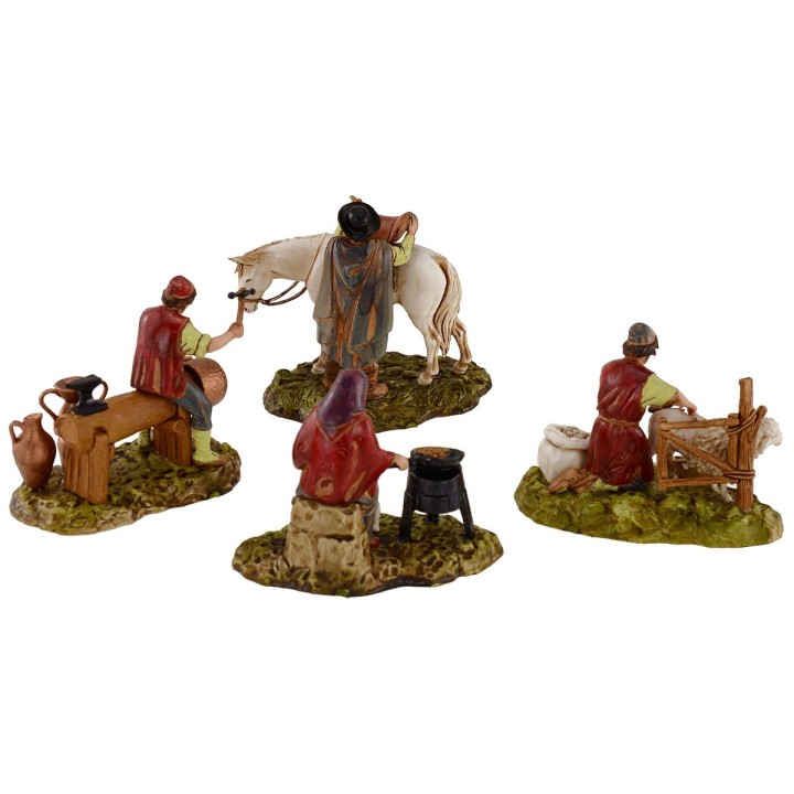 Conjunto de 4 escenas de 10 cm Landi Moranduzzo