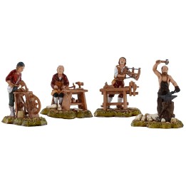 Set 4 scene mestieri serie 10 cm Landi Moranduzzo