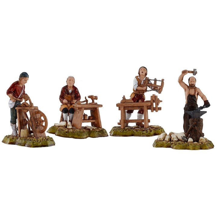 Conjunto de 4 escenas de oficios serie 10 cm Landi Moranduzzo