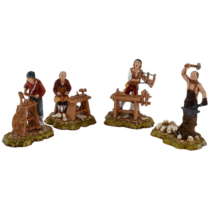 Conjunto de 4 escenas de oficios serie 10 cm Landi Moranduzzo