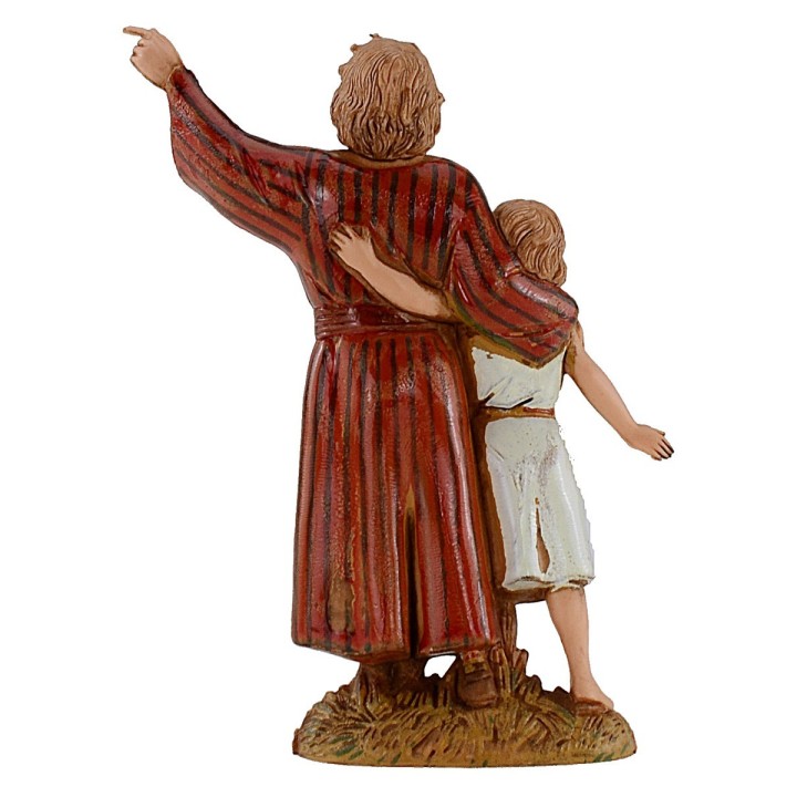 Hombre y niña 10 cm Landi Moranduzzo figuras históricas.