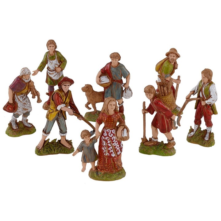 Set 8 statue per presepe 10 cm Landi Moranduzzo
