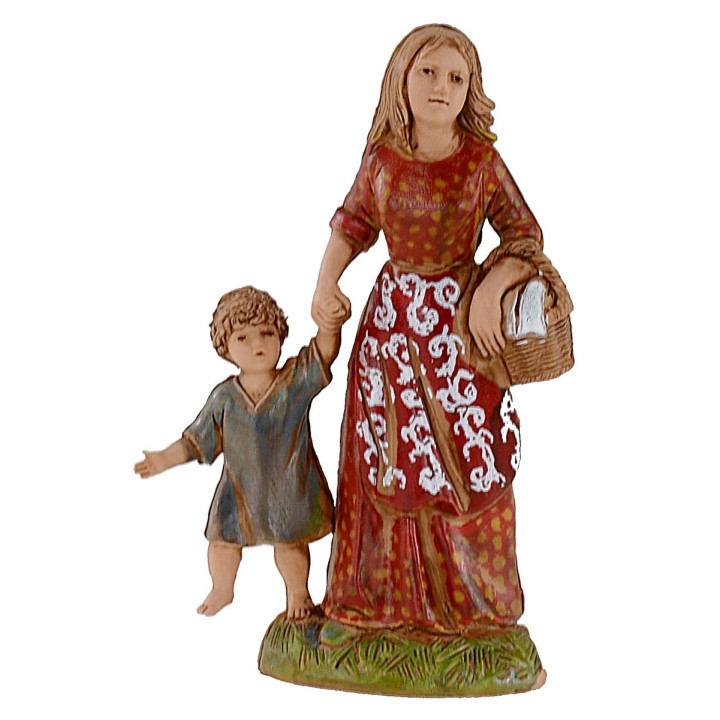 Donna con bambino 10 cm Landi Moranduzzo