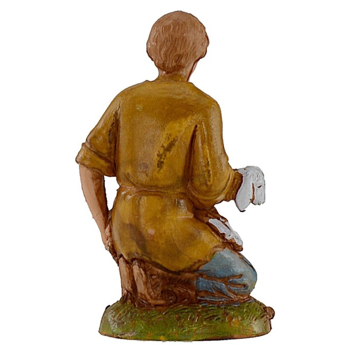 Ragazzo in ginocchio con agnello serie 10 cm Landi Moranduzzo