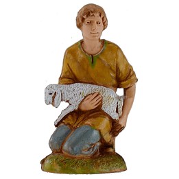 Chico arrodillado con cordero serie 10 cm Landi Moranduzzo