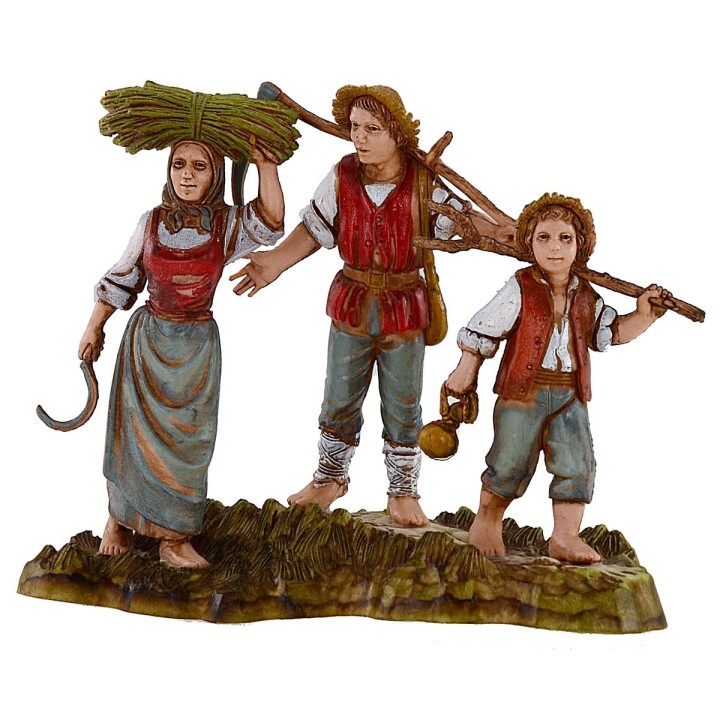 Familia de campesinos 10 cm Landi Moranduzzo