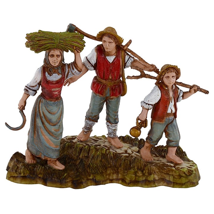 Familia de campesinos 10 cm Landi Moranduzzo