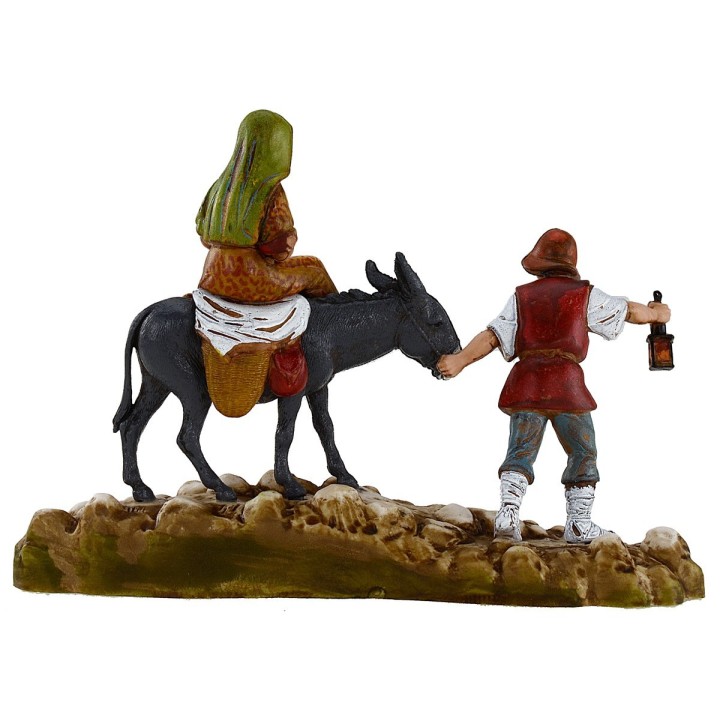 Hombre y mujer con burro 10 cm Landi Moranduzzo