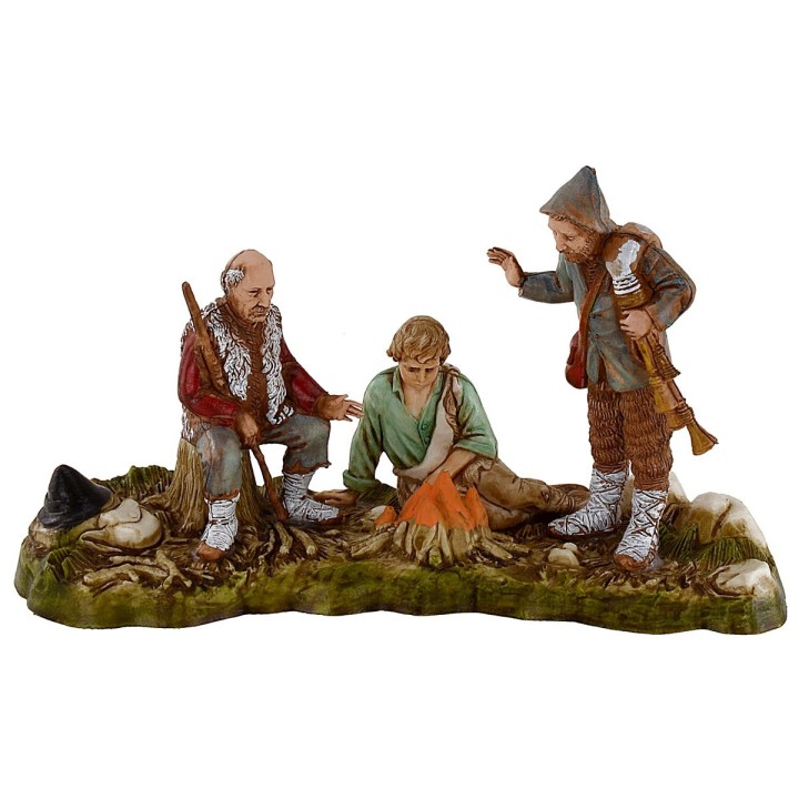 Shepherds around the fire 10 cm Landi Moranduzzo