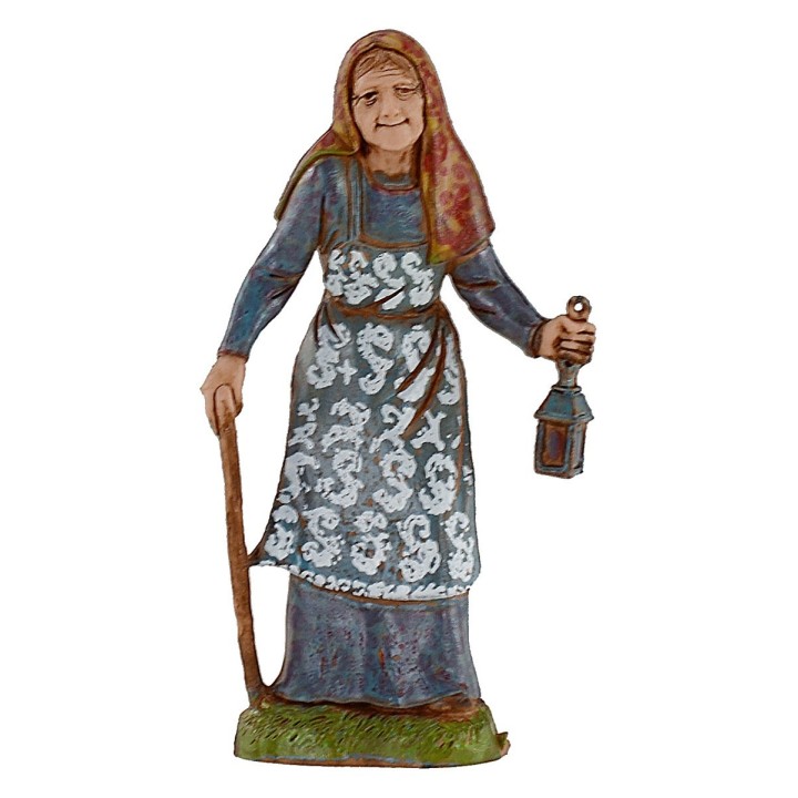 Old woman with lantern 10 cm Landi Moranduzzo