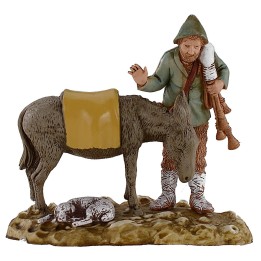 Zampoñero con burro 10 cm Landi Moranduzzo
